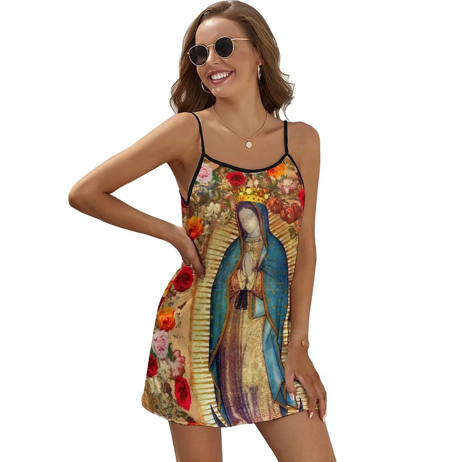 

Our Lady of Guadalupe Virgin Mary Catholic Mexico Sleeveless Dress summer outfits for women 2024