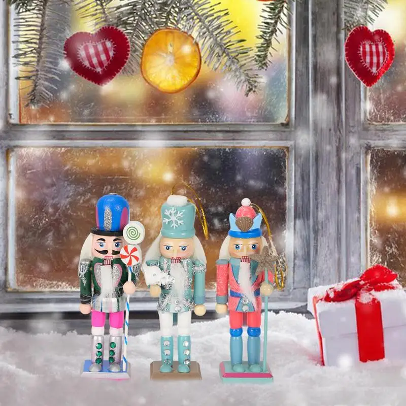 

Nutcracker Christmas Decor 3-piece Christmas Nutcracker Decoration Setmarine Wooden Nutcracker Hanging Ornament For Table
