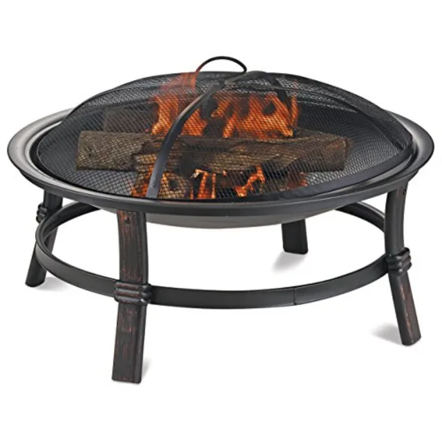 WAD15121MT Brushed Copper Wood Burning Outdoor Firebowl for Patio and Garden Use Elegant Decorative Fireplace with Durable Meta 5