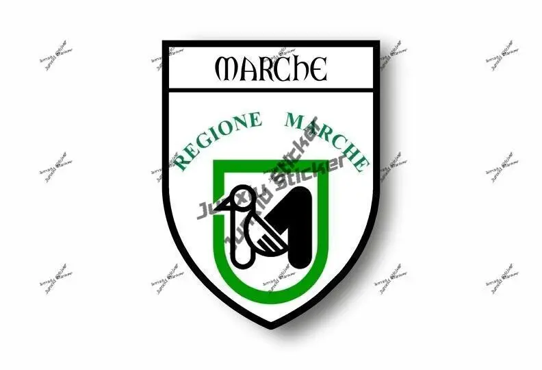 Italy Marches Decals Coat of Arms of Italy Marches Shield Sticker Flag High-Quality Waterproof Stickers Accessories Exterior