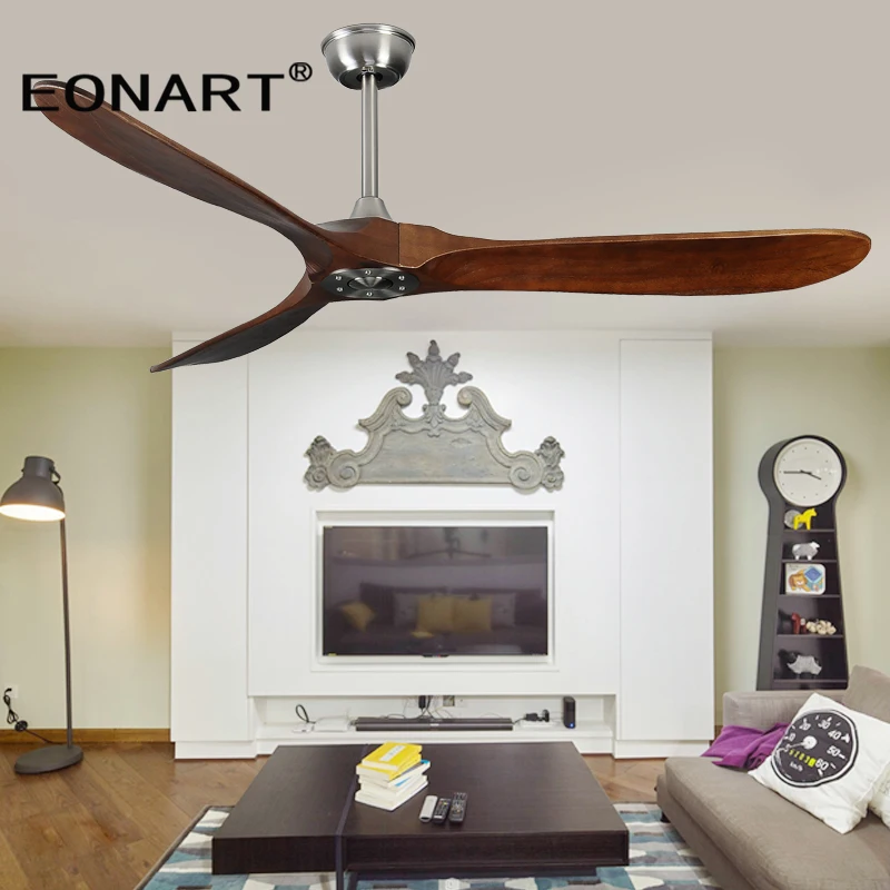 60 Inch Modern Solid wood DC Ceiling Fan Without Light Remote Control Wooden Ceiling Fans For Home 110V 220V Ventilador De Techo