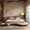 Chinese-style all-solid wood bed, wabi-sabi wind peach blossom core homestay furniture log master bedroom 1.8 meters double bed 3 Chinese-style all-solid wood bed, wabi-sabi wind peach blossom core homestay furniture log master bedroom 1.8 meters double bed 3