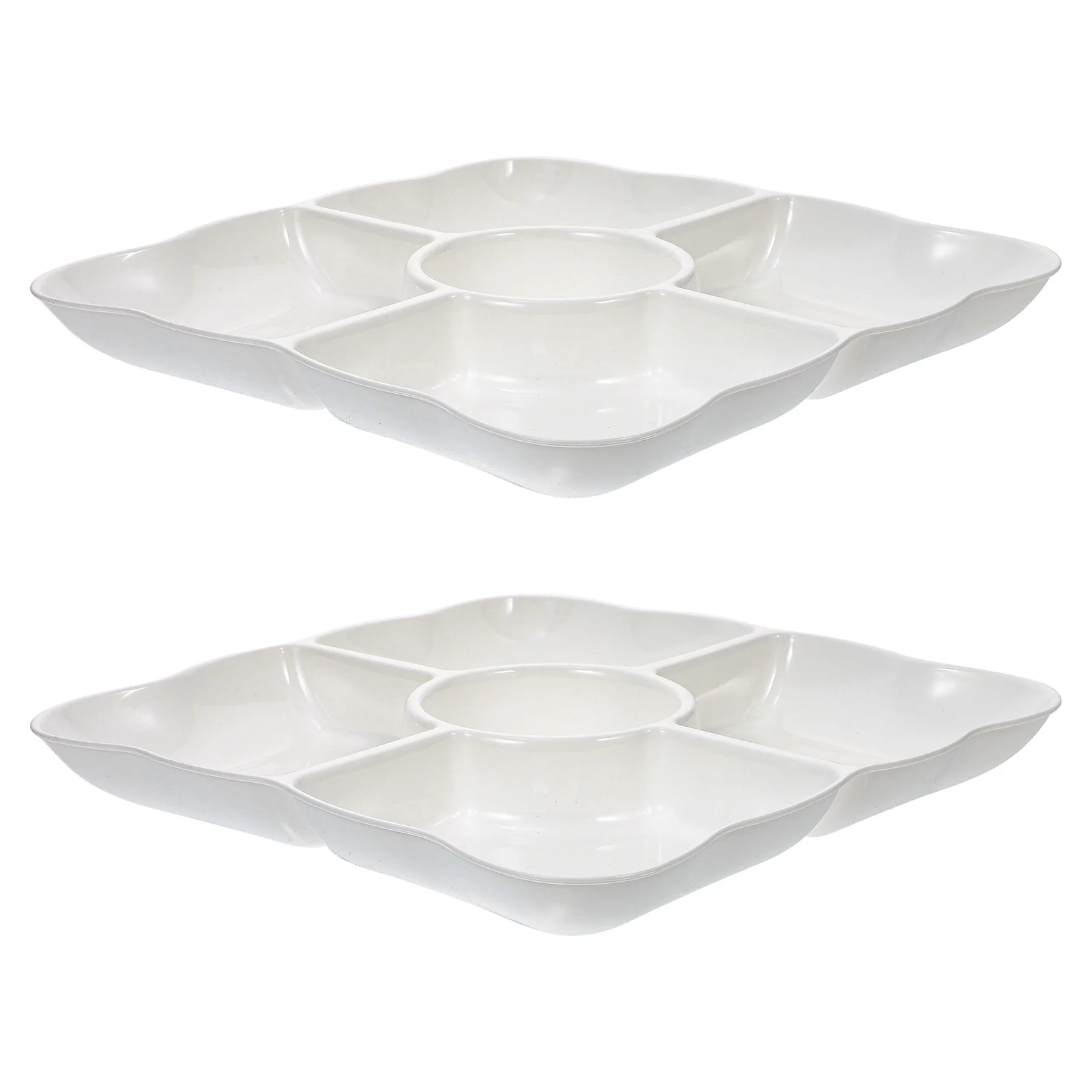 2pcs Creative Fruit Plate Snack Dessert Tray Dried Fruit Plate Multi-grid Tray fruit plate