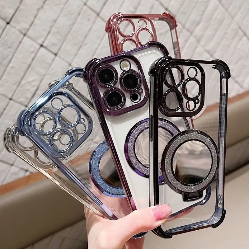 Electroplated Magnetic Stand Phone Case