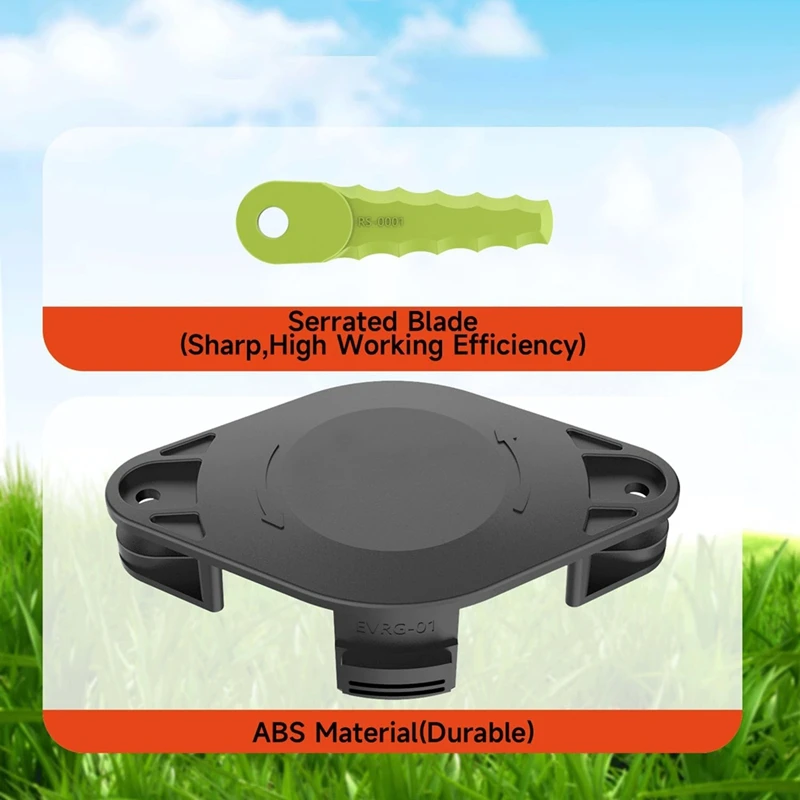 Plastic Blades Trimmer Head For Ryobi 18V, 24V, And 40V RY40210, RY40210A Trimmers With 10 Quickload Blades