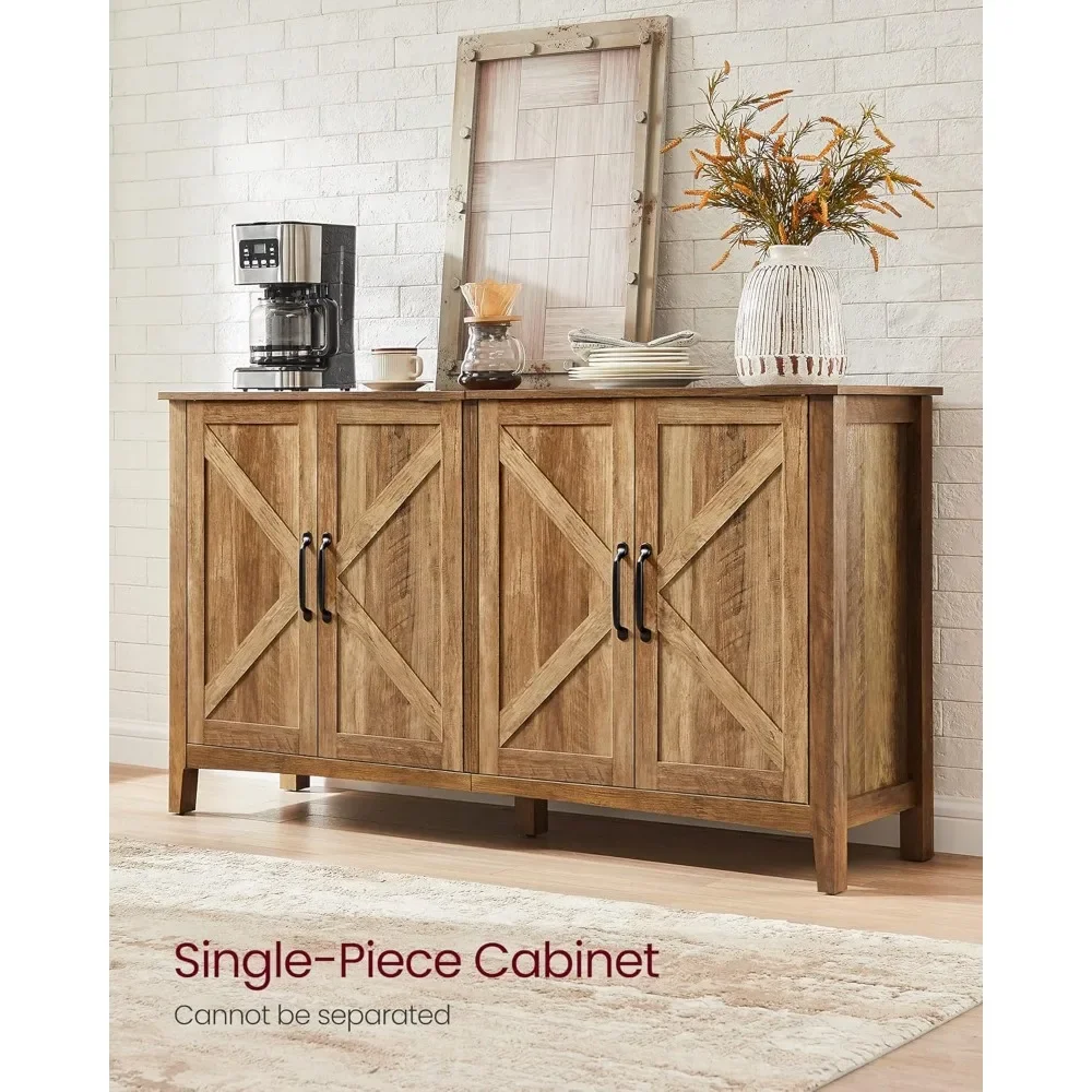Buffet Storage Cabinet, Credenza Sideboard Table, Kitchen Cupboard with Adjustable Shelves for Living Room, Dining Room