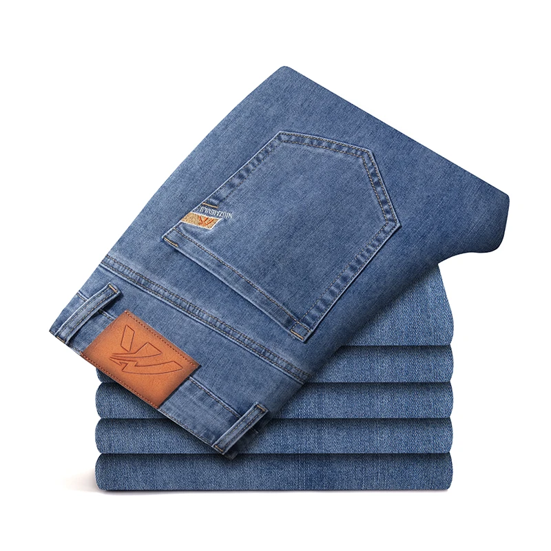 2023 y2k streetwear Spring Summer  Youthful Vitality Men's Fit Straight Thin Denim Jeans Lightweight Cotton Stretch Trousers 6