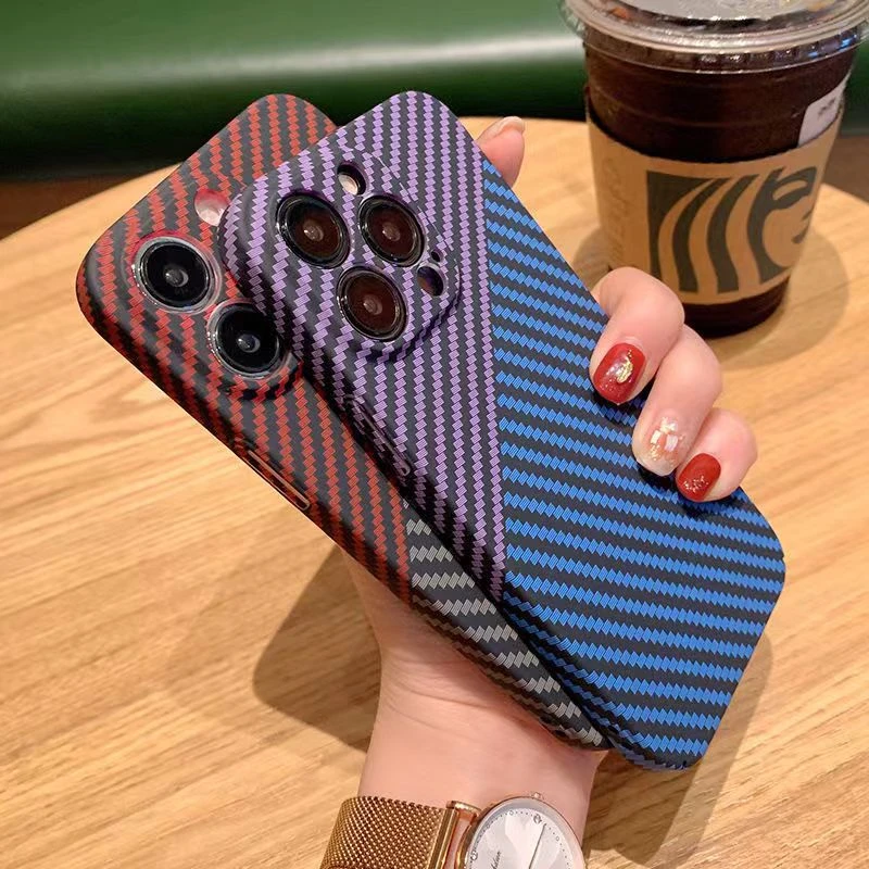 Luxury Ultra Thin Carbon Fiber Texture Matte Shockproof Case