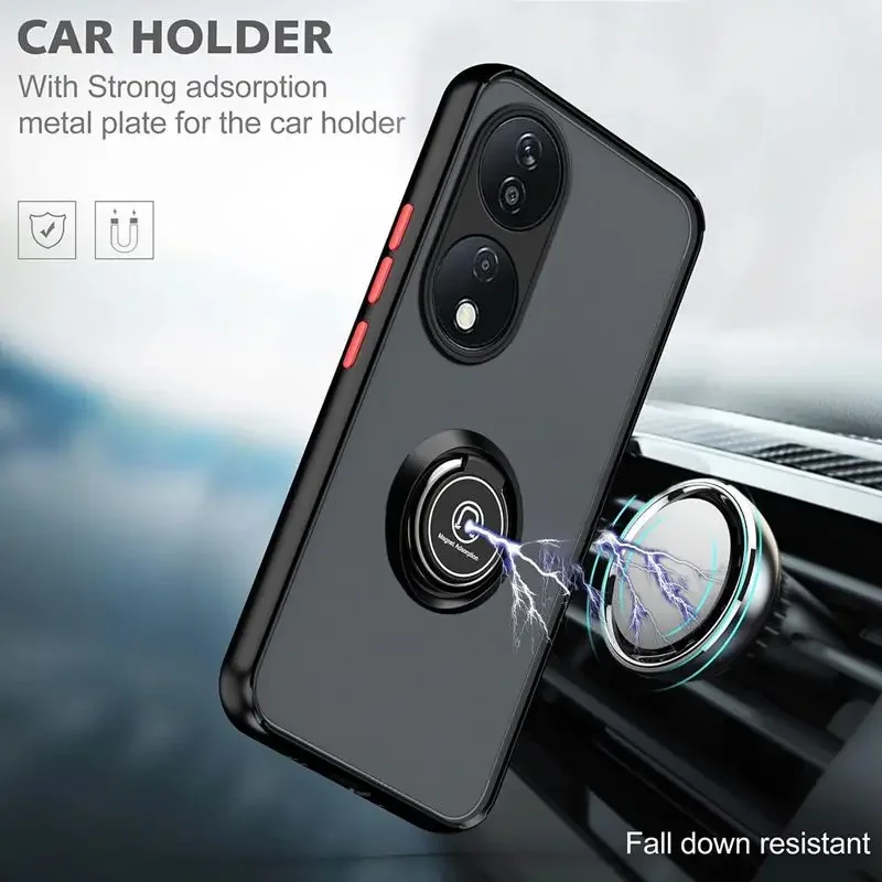 Enhanced Armor Matte Case with Magnetic Ring Holder and Stand – Shockproof, Matte Finish Protective Cover