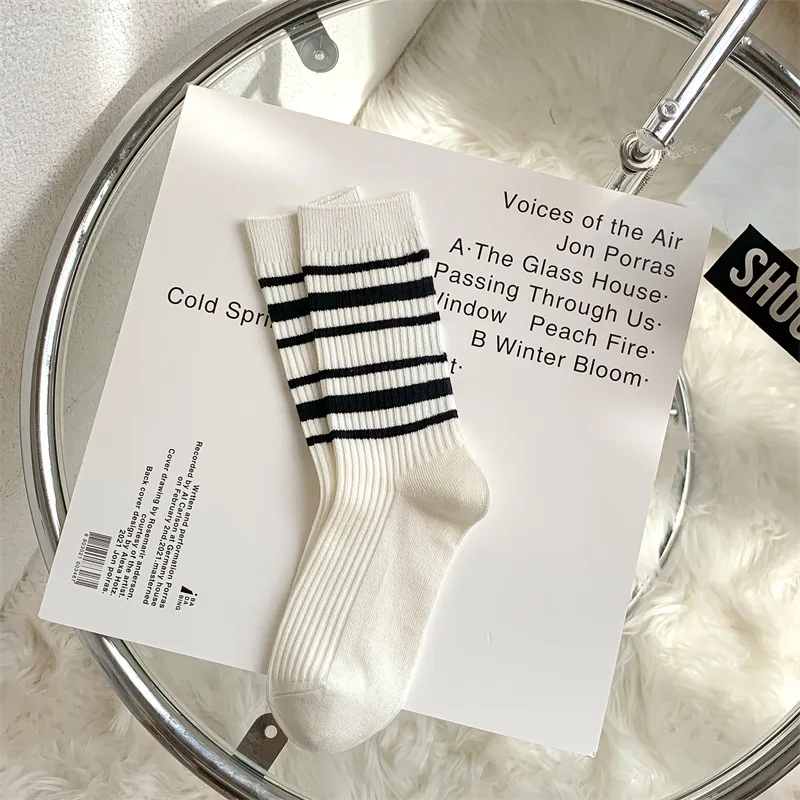 Sports Socks 5pairs Combed Embroidered Letter Big R College Style Women's Socks
