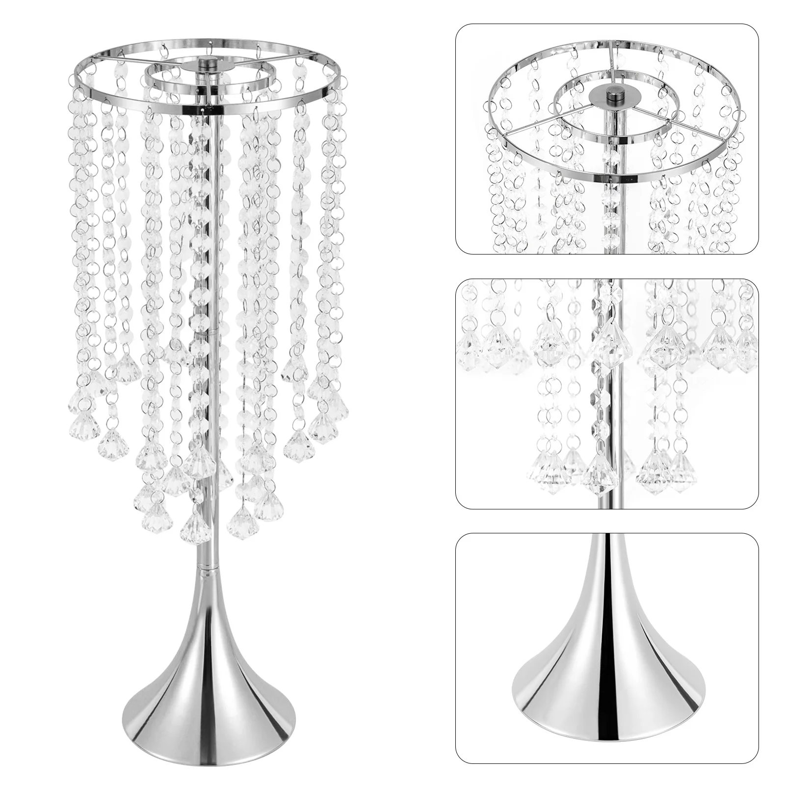 10Pcs Flower Stand Wedding Centerpieces Luxurious Acrylic Crystal Flower Arrangement Vase for Wedding Party Dinner Event Hotel