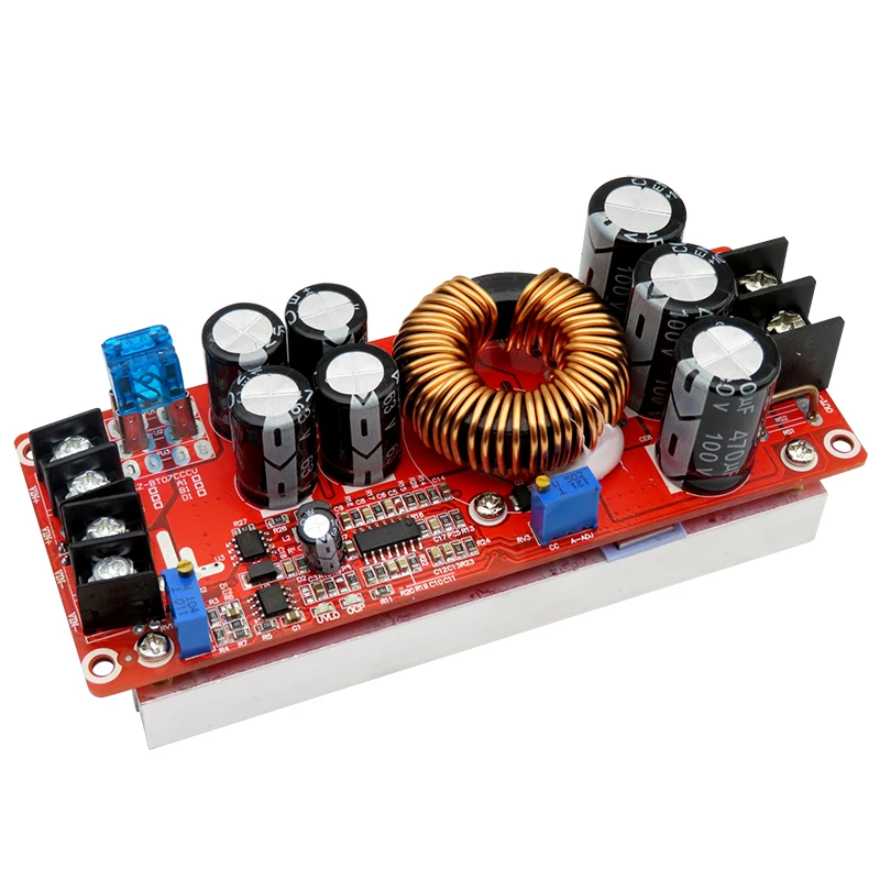 Фото DC-DC 1500 Вт 30A повышающий преобразователь напряжения, Повышающий Модуль источника питания CC CV, модуль постоянного тока с вентилятором от 10-60 в до 12-90 в №5