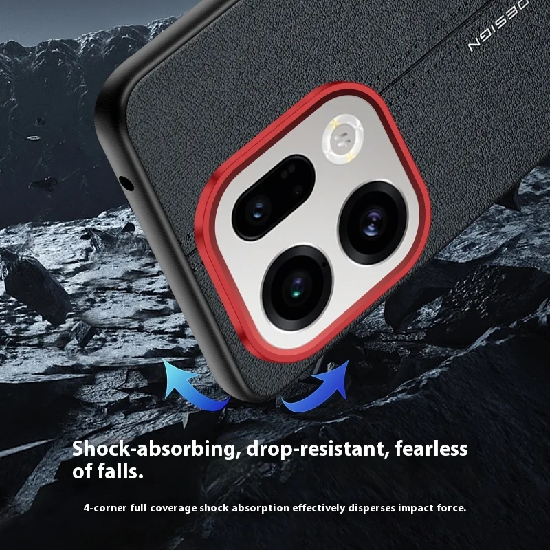 Luxury Leather Metal Frame Frosted Shockproof Bumper Case