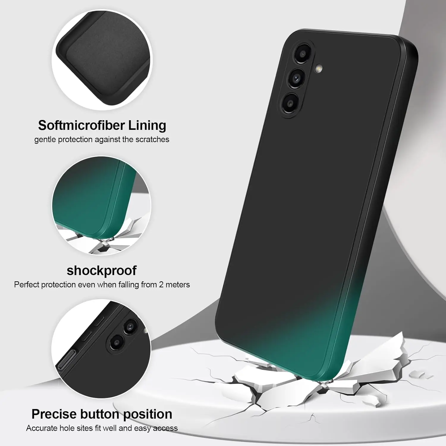Premium Silicone Shockproof Phone Case with Lanyard Cord - Elegant Protection Cover