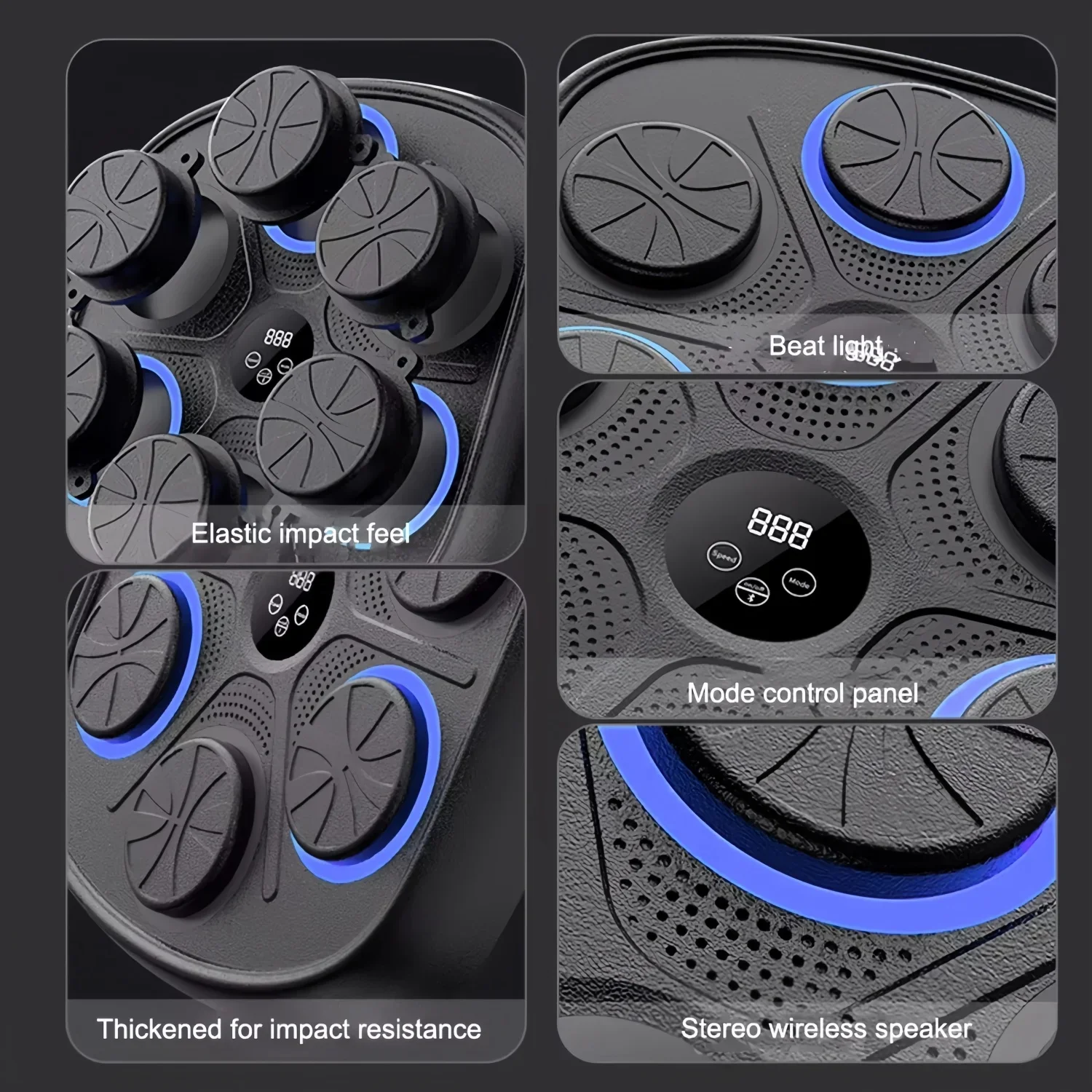 LED Smart Bluetooth Music Boxing Machine Training Target Wall Mounted, Electronic Focus Agility Digital Boxing for Kids Adults
