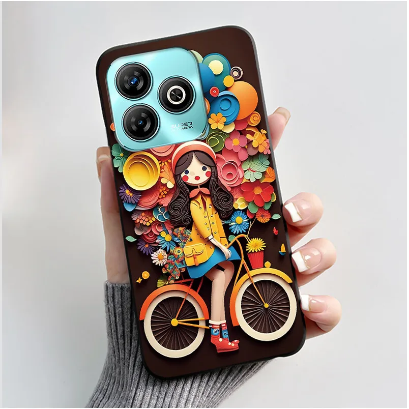 Luxury Cute Love Heart Rabbit Black Matte Soft TPU Protective Phone Case