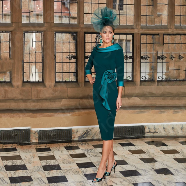 dark green mother of the bride dress