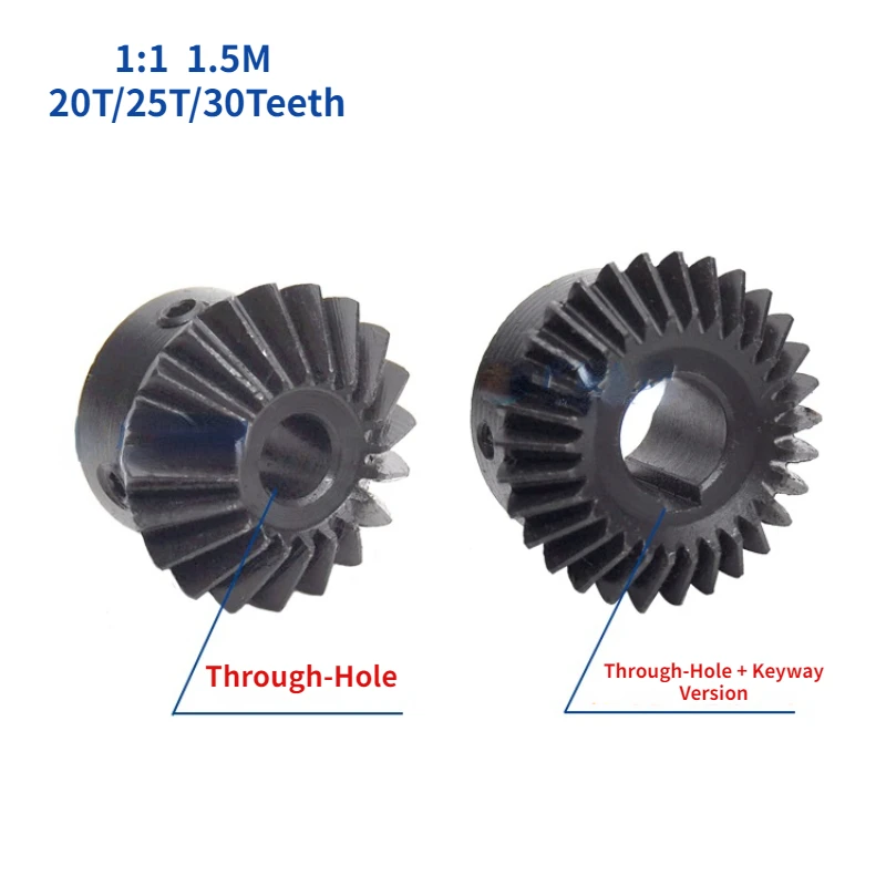 Ingranaggio Conico 90 Gradi - 1.5 Modulo, 20 Denti, Foro Da 8-15mm Per Applicazioni Meccaniche