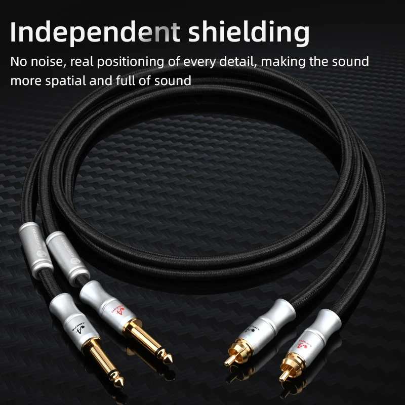 ATAUDIO Hifi  ̺,  6.35mm- RCA, ͼ ܼ , 2 * RCA-2*1/4 ġ  극̵ ̺