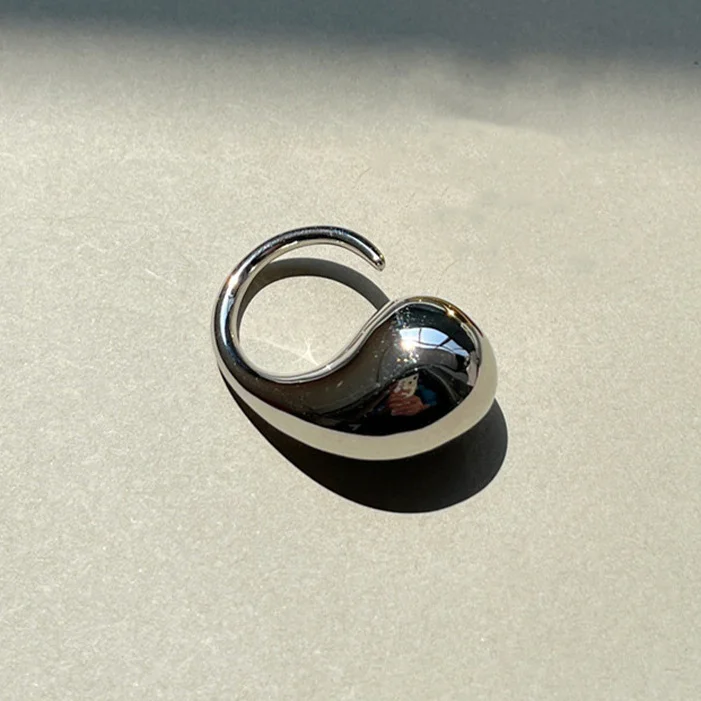 Fashion Chunky Gold Color Water Drop Rings For Woman Vintage Boho Punk Zircon Open Finger Ring 2024 New Party Gifts Luck Jewelry