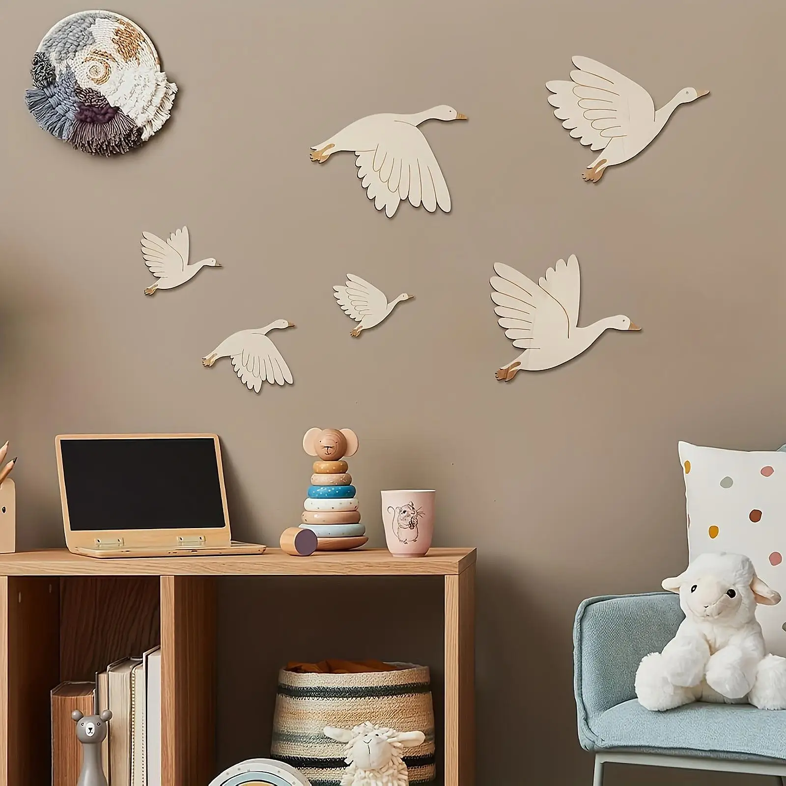 Wooden Flying Birds Wall Art Hanging Home Decoration for Living Room Dining Room Modern House Decor