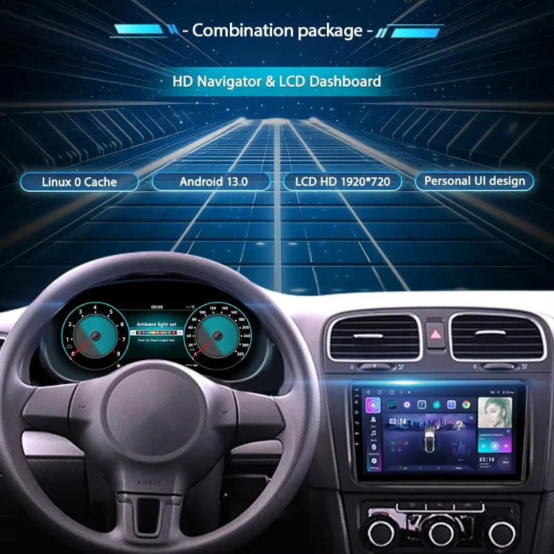 SX【Grado Profesional】Panel de Instrumentos Digital Virtual de 12.3 Pulgadas para Volkswagen Seat Ibiza 2009-2014 1