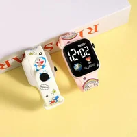 Nouveau dessin animé couleur imprimé étudiant LED montre électronique à la mode imprimé carré Y1 bouton montre électronique 2