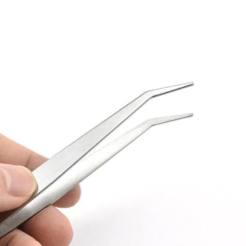 Stainless Steel Tweezers Repair Tools Electronics Industry Straight Elbow Clamp Precision Hair Removal Tweezers 1/5pc Precision Tweezers Tweezer Tool
