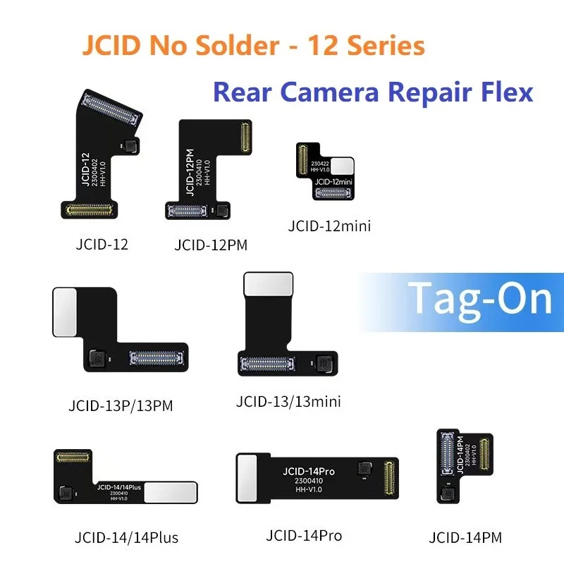 

JC JCID V1SE V1S Pro Tag-On Camera FPC Flex Cable Non-Removal Repair for IPhone 12 13 14 Plus Pro Max Mini Repair Tools