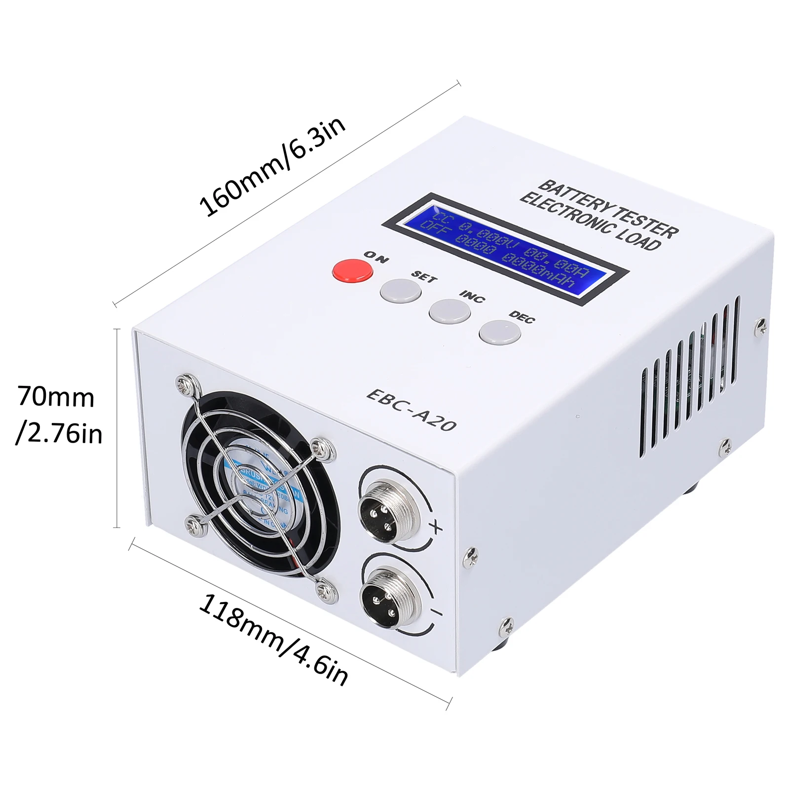 EBC-A20 4-Wire Battery Tester 30V 20A 85W Lithium Leadacid Battery Capacity Test