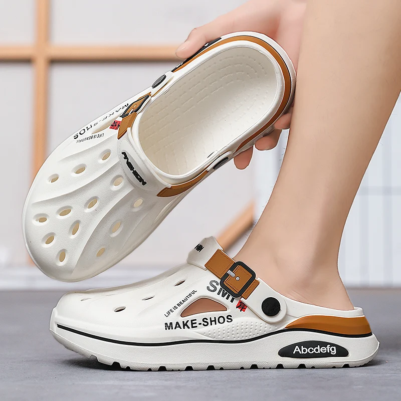 Summer Men Sandals Outside Beach Shoes Fashion EVA Men Slippers with Arch Support Waterproof Garden Shoes For Men Clogs 2