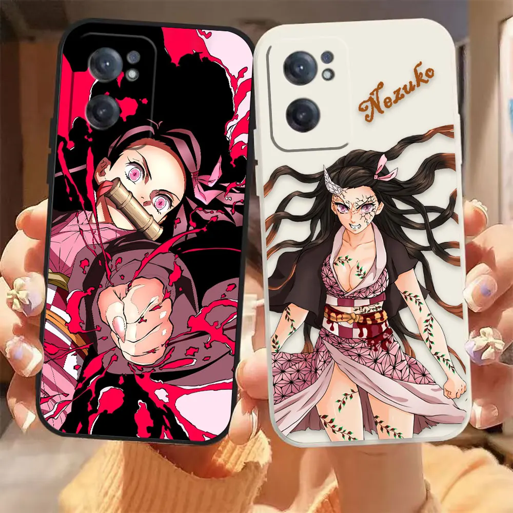 

Demon Slayer Nezuko Phone Case For Oneplus 6T 10 9 9R 7T 8 8T 7 7T 5 5T 6 ACE 2 2V NORD Pro Colour Liquid Case Funda Shell Capa