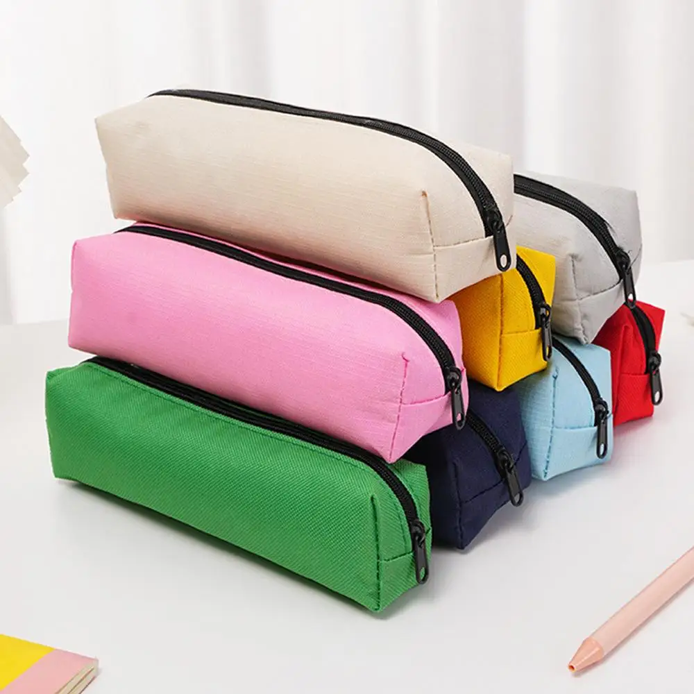 Solid Color Portable Pencil Case and Stationery Organizer