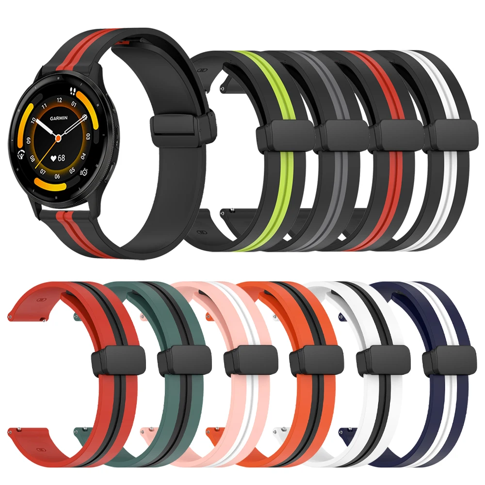 20 22Mm Cinturino In Silicone Per Garmin Venu 3 Venu2 Cinturino Per Garmin Forerunner 265 255 Musica 55 Venu2 Sq Cinturino Magnetico