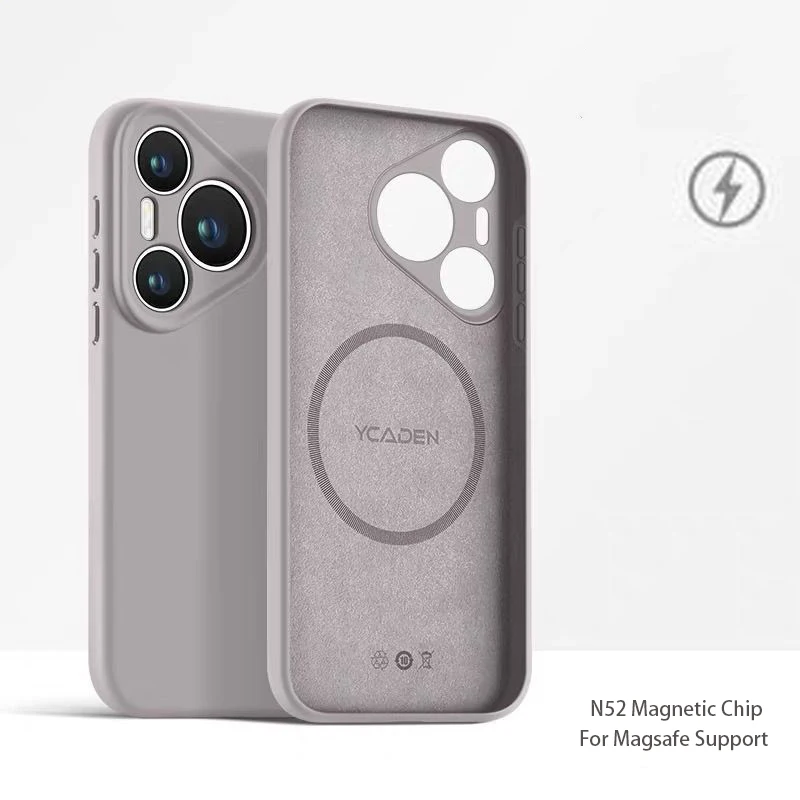 Wireless Charging Magnetic Liquid Silicone Soft Skin Phone Case