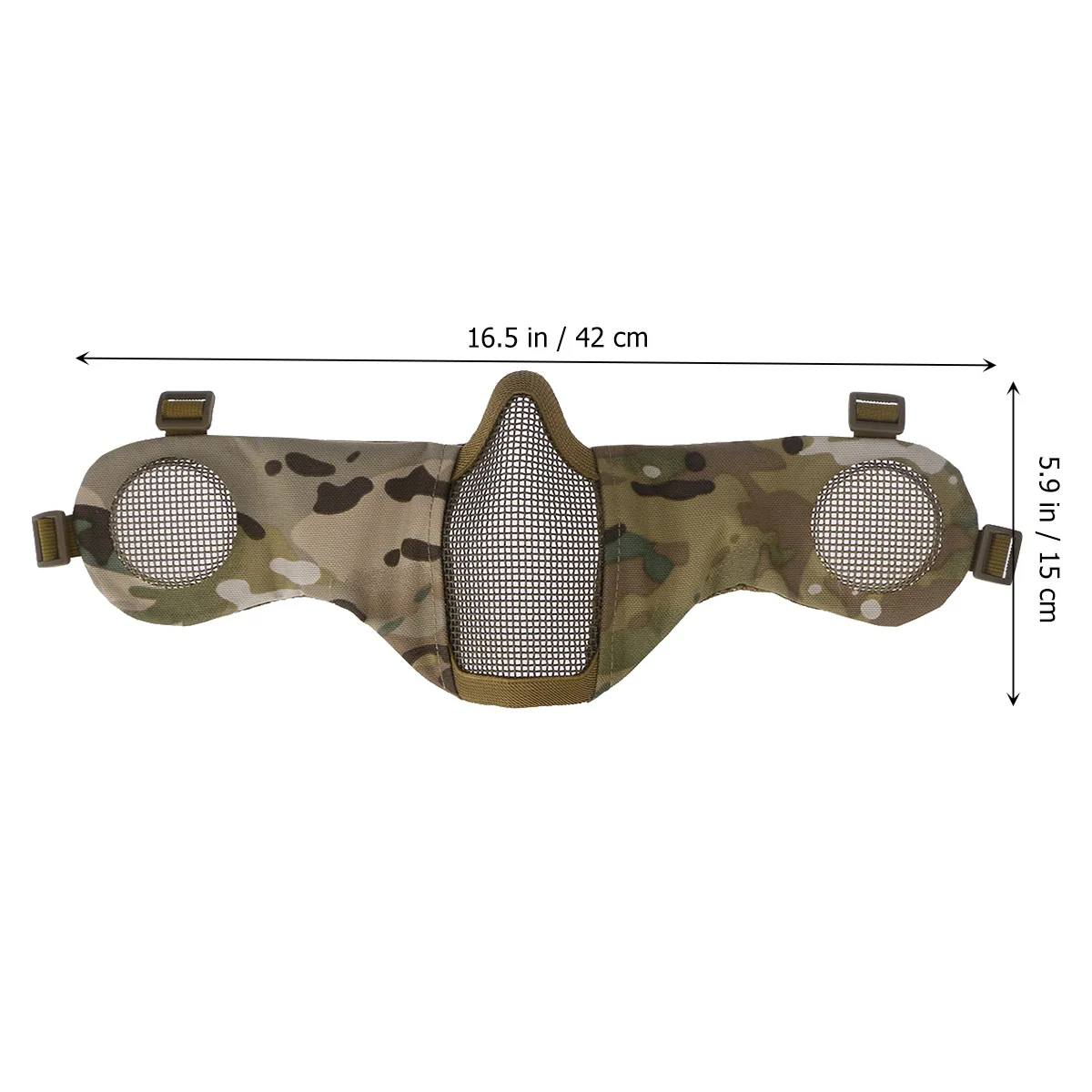 and Paintball CS Foldable Half Low-carbon Steel Mesh Style Comfortable Adjustable Protective (Black)