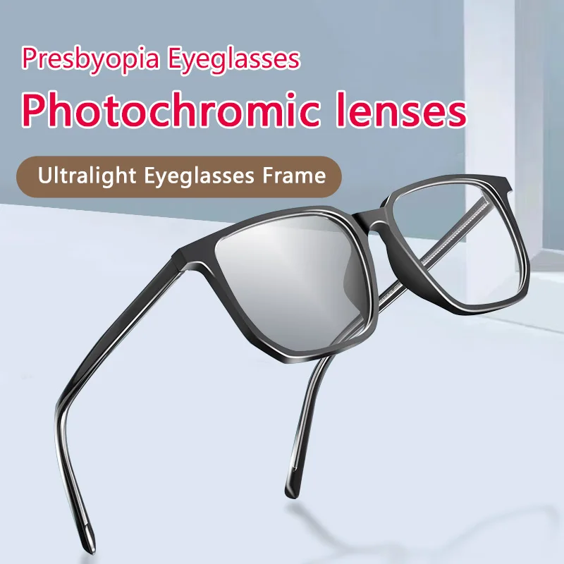 

Photochromic Reading Glasses for Men, Anti Scratch Hard Resin Lens,Magnifying glasses, Anti UV/Eyestrain/Glare Sunglasses