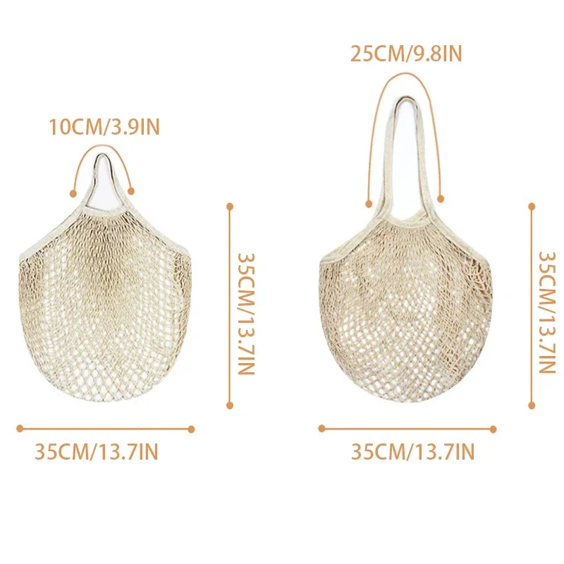 Eco-Friendly Reusable Mesh Grocery & Produce Storage Bags with Long Handles