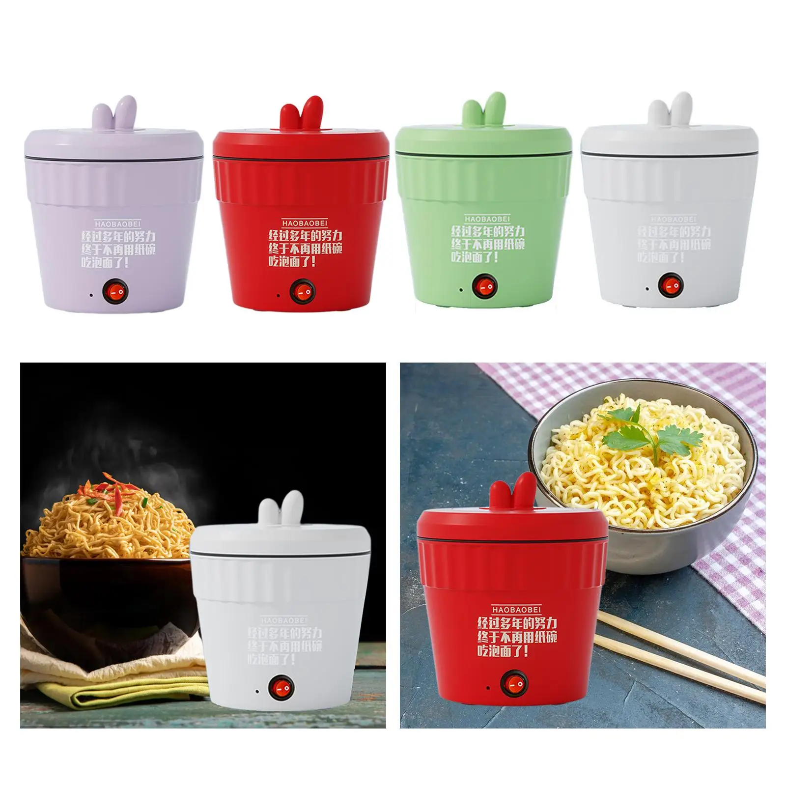 Stainless Steel Noodles Cooker Phone Holder Designs Soup Steamer 1.6L Cooking Pot Machine for Pasta Porridge Noodles Ramen 3