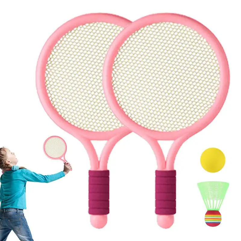 

Kids Badminton Racket Kit Non Slip Outdoor Racquet Toys Portable Indoor Outdoor Sports Games Backyard Game For Age 2-12 Boys