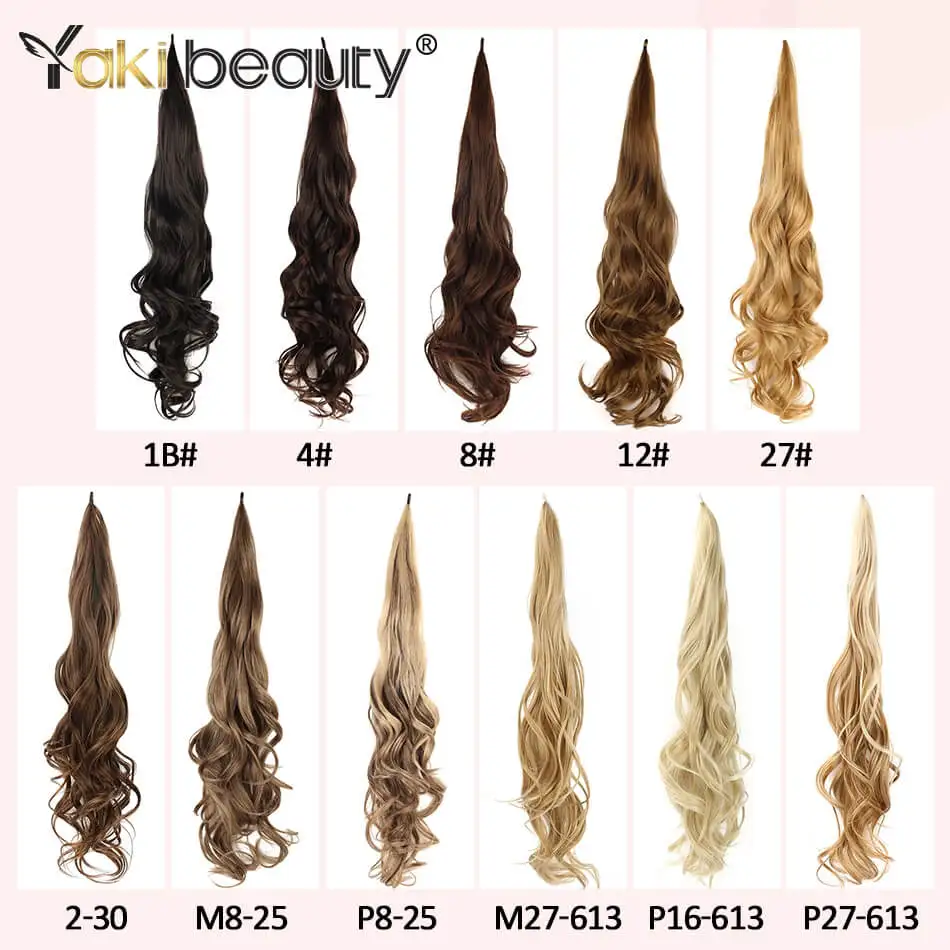 32inches Synthetic Flexible Wrap Around Long Ponytail Hair Extensions Natural Wave Cute Blonde Balck Grey Women Fake Pony Tail