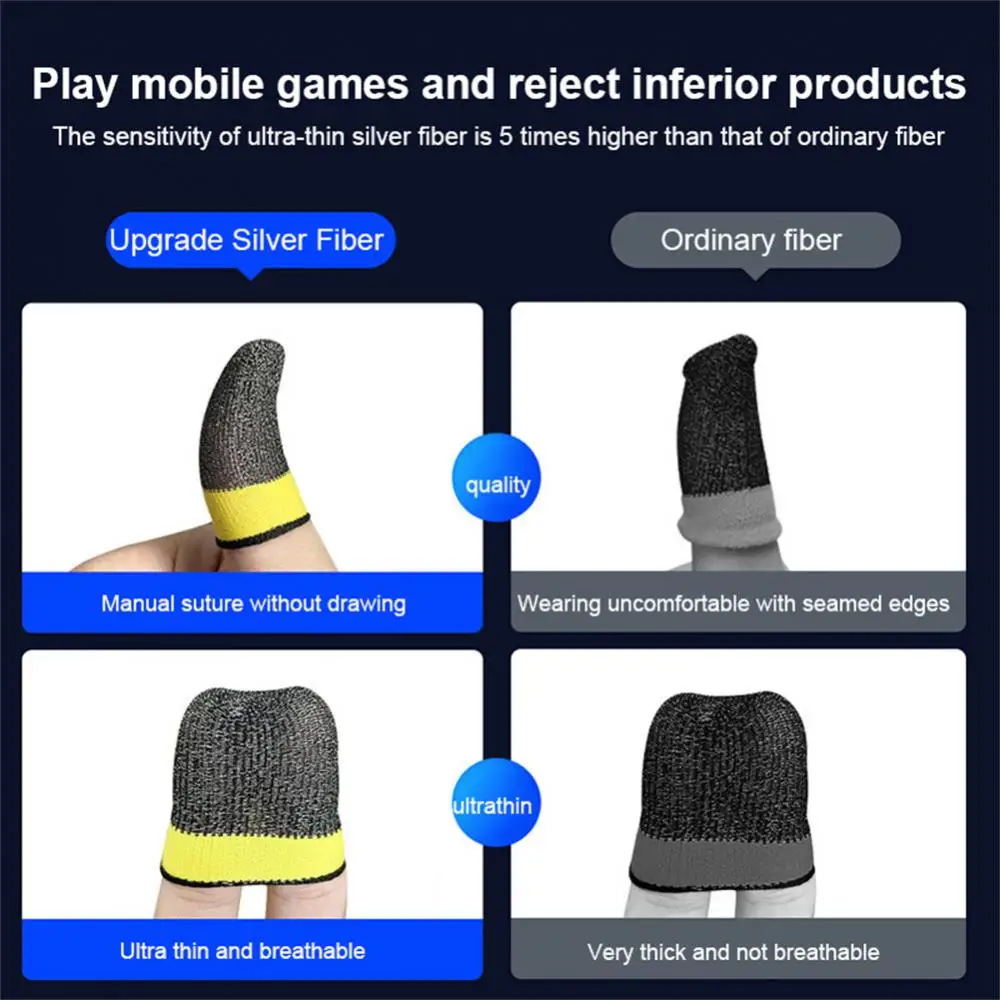 Finger Cover Gamepad for Mobile Phone Gaming for PUBG Fingertip Sleeve Breathable Finger Cot Anti Slip Sweatproof Controller