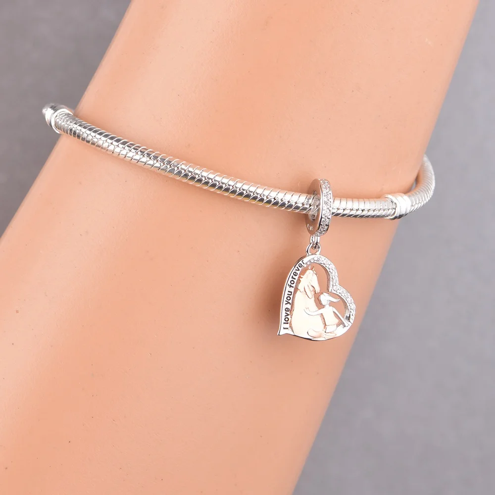 Fit Original Brand Charm Bracelet 925 Sterling Silver My Friend Little White Horse Bead For Making Women Berloque 2023 6