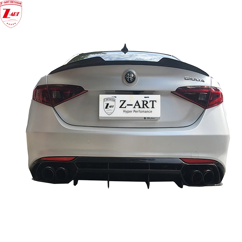 Z-Art 2016-2019 Labbro Posteriore In Fibra Di Carbonio Per Alfa Romeo Giulia Diffusore Posteriore In Fibra Di Carbonio Per Alfa Romeo Giulia Mento Pos
