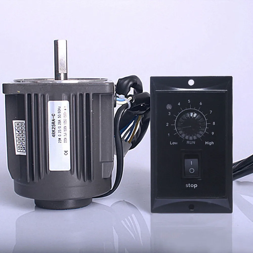 

Single-phase 220v Speed Control Gear Motor 15w 25w Optical Axis Geared 1250rpm High Speed AC Motor With Controller