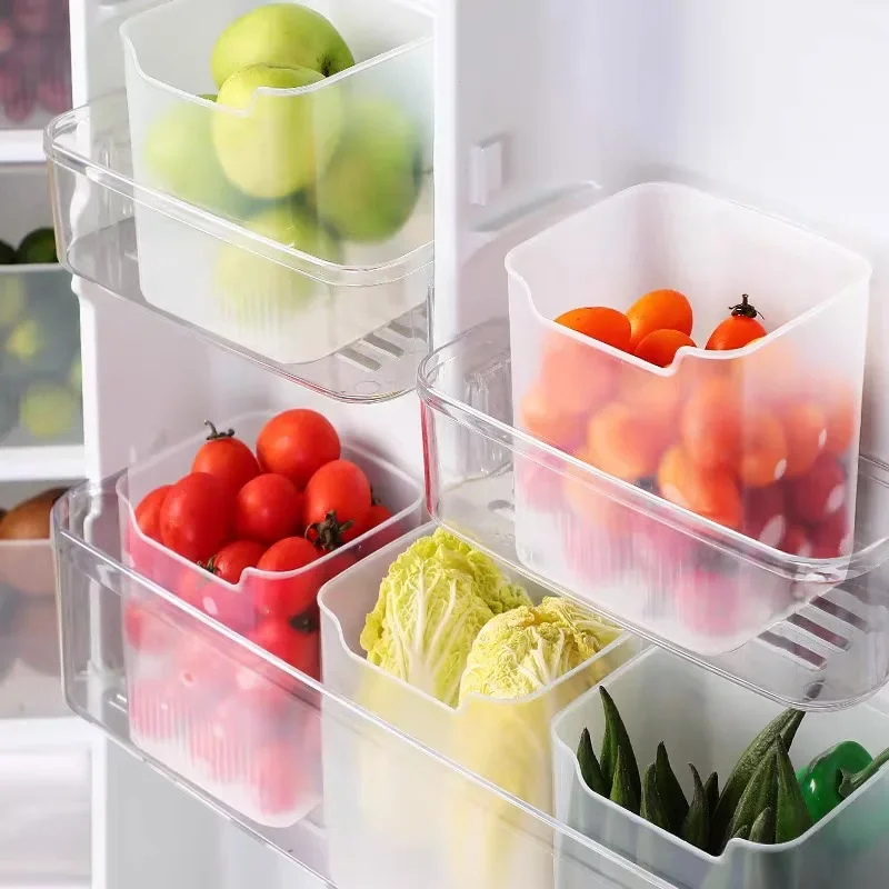 Refrigerator Organizer Bins Food Sort Storage Box Transparent Seasoning Storage Fresh Containers Home Kitchen Storage Racks Jars 2