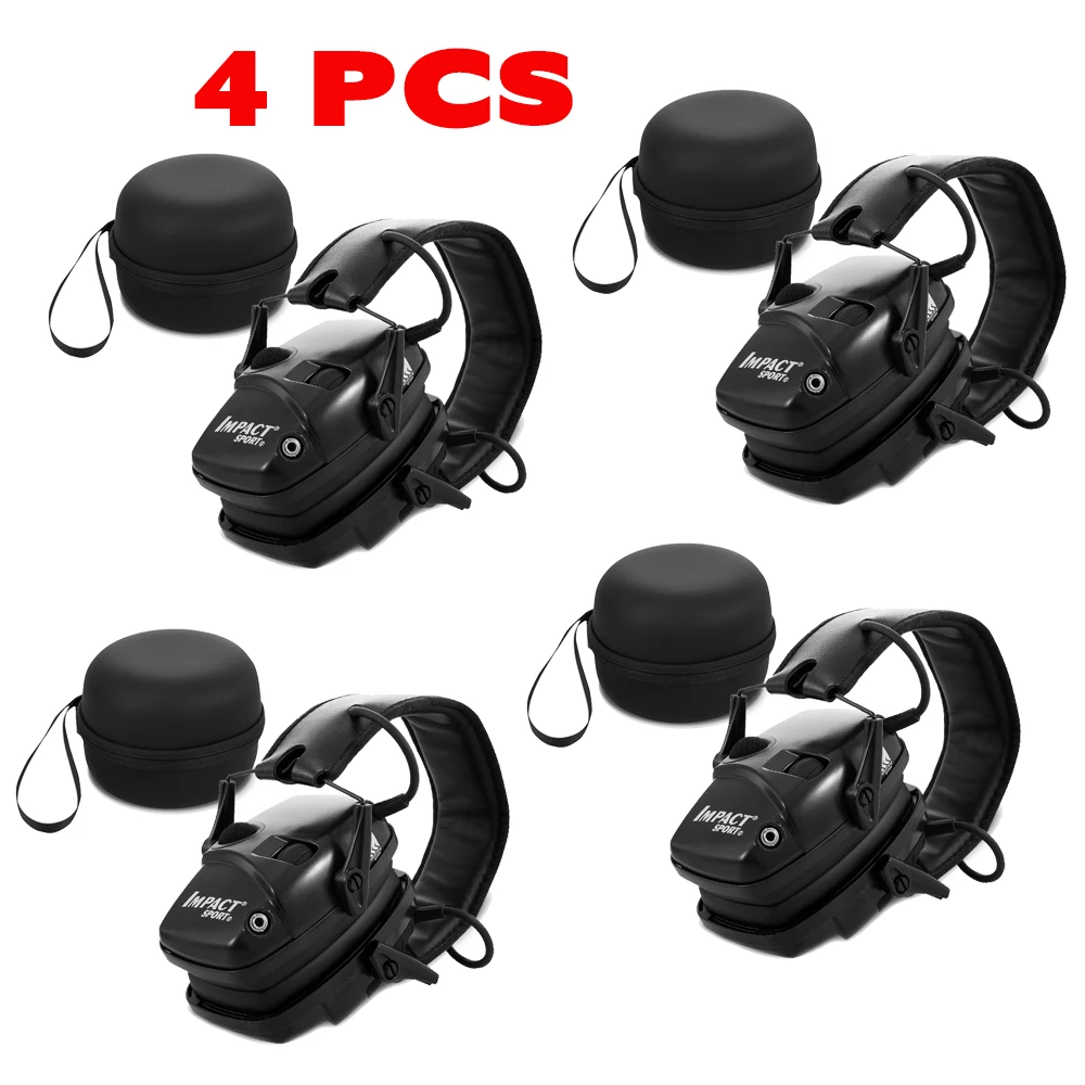 

4pcs Tactical Electronic Earmuff for Hunting shooting headphones Noise reduction Hearing Protective Ear Protection with Case