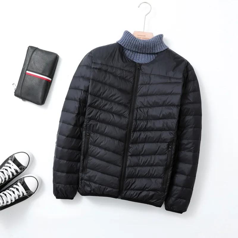 Men's Baseball Collar Ultra Light Down Jacket New Autumn Winter Male Liner Keep Warm Down Coat O-neck Puffer Jacket