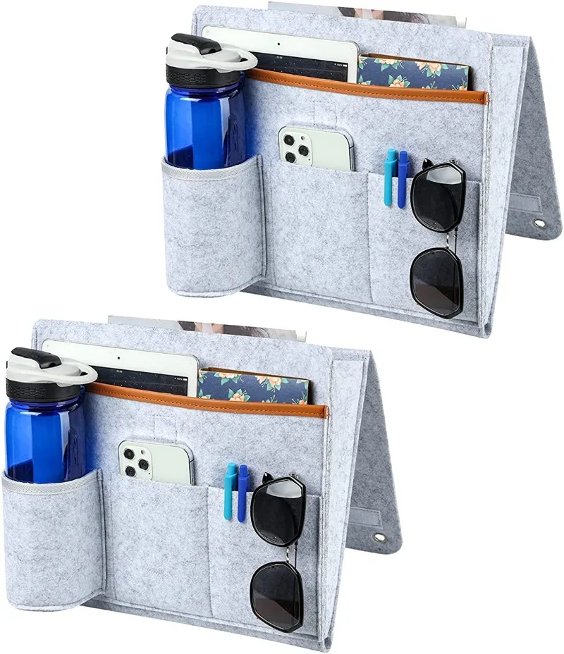 Felt Bedside Storage Bag Bedroom Dormitory Hanging Holder Sofa Books Magazines Sundires Neatening Home Office Organizer Bag