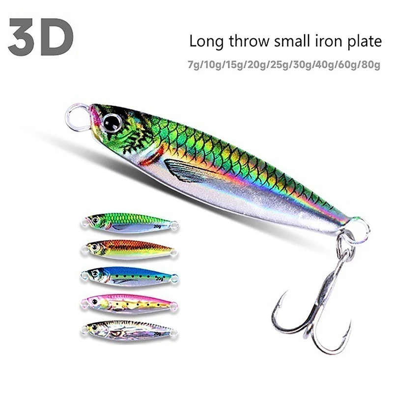 7G 10G Stampa 3D Cast Jig Slow Metal Jig Trota Tonno Bass Shore Casting Jigging Spoon Pesca In Mare Jigging Lure